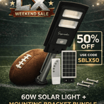 60W Solar Street Light + Mounting Bracket Bundle - Endurance Lights