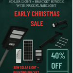 60W Solar Street Light + Mounting Bracket Bundle - Endurance Lights