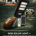 90W Solar Street Light + Mounting Bracket Bundle - Endurance Lights